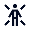 person-rays icon