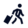 person-walking-luggage icon