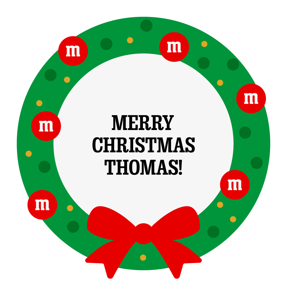 Merry Christmas Holiday Wreath Logo With Personalized Text
